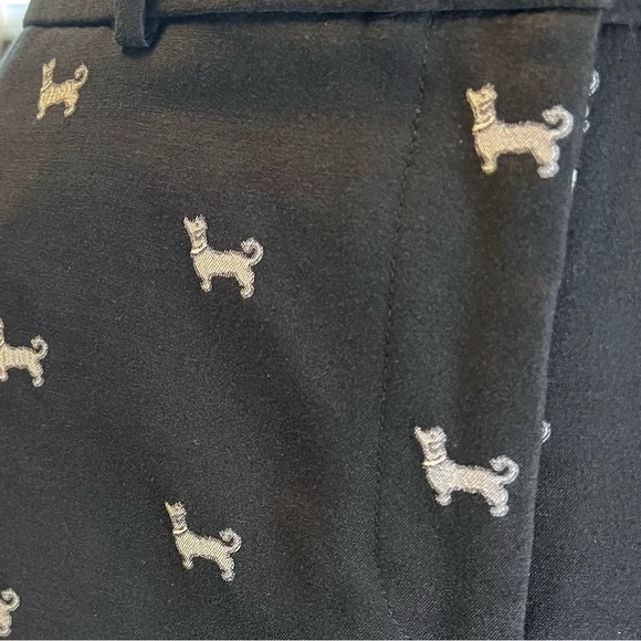 Ann Taylor LOFT Marisa Black Dachsund Straight Leg Dress Pants Sz 12P NWT - Picture 7 of 13